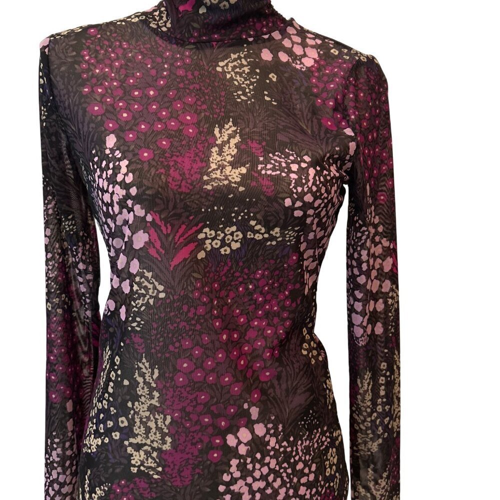 White House Black Market Sheer Floral Long Sleeve Layering Top Women's SZ XSmall - Picture 6 of 6